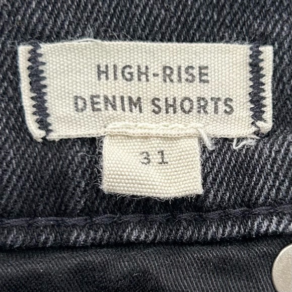 MADEWELL Black Denim High Rise Jean Shorts 31 - Picture 7 of 10